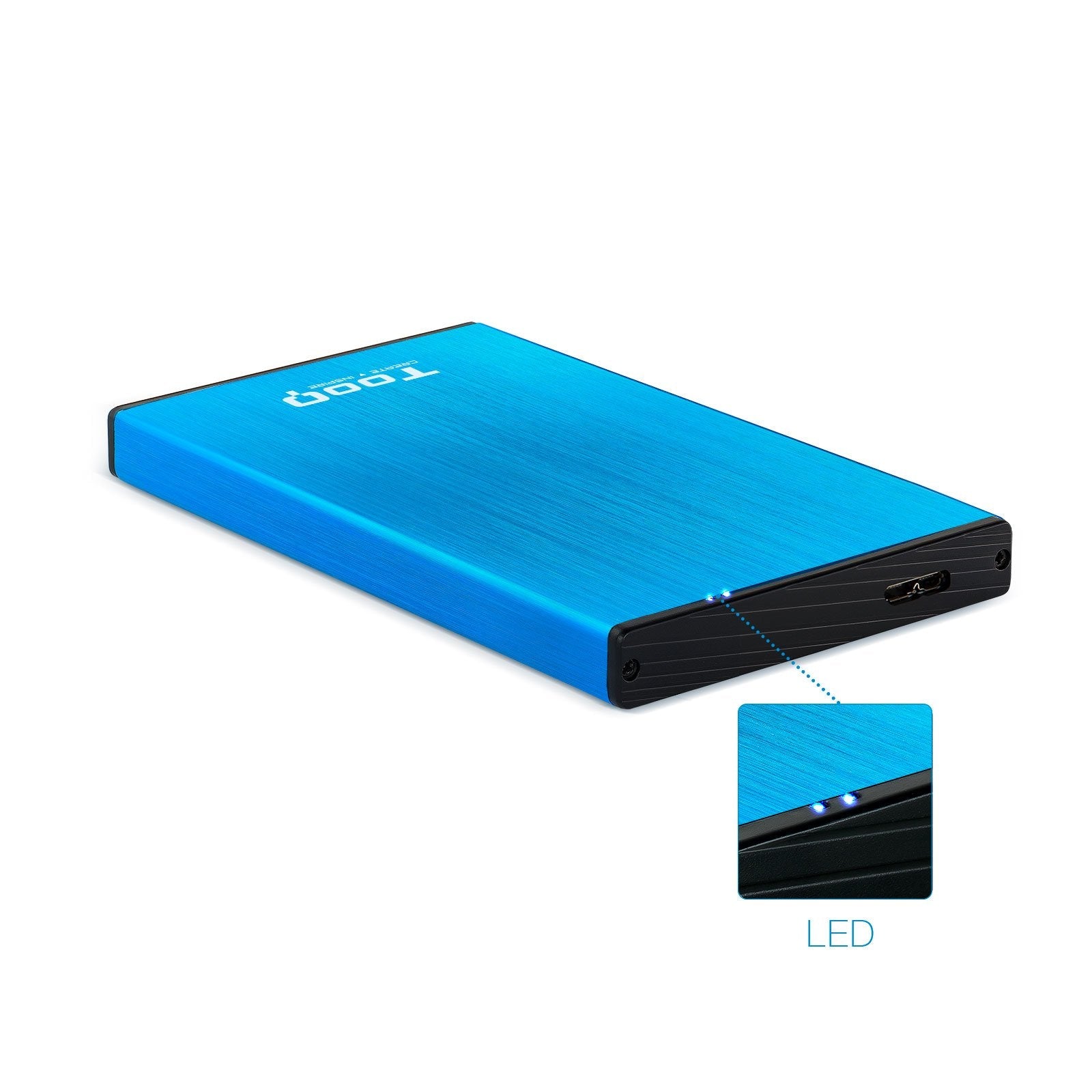 Tooq Carcasa Externa Hdd/Sdd 2.5" Hasta 9,5mm Sata Usb 3.0 - Azul