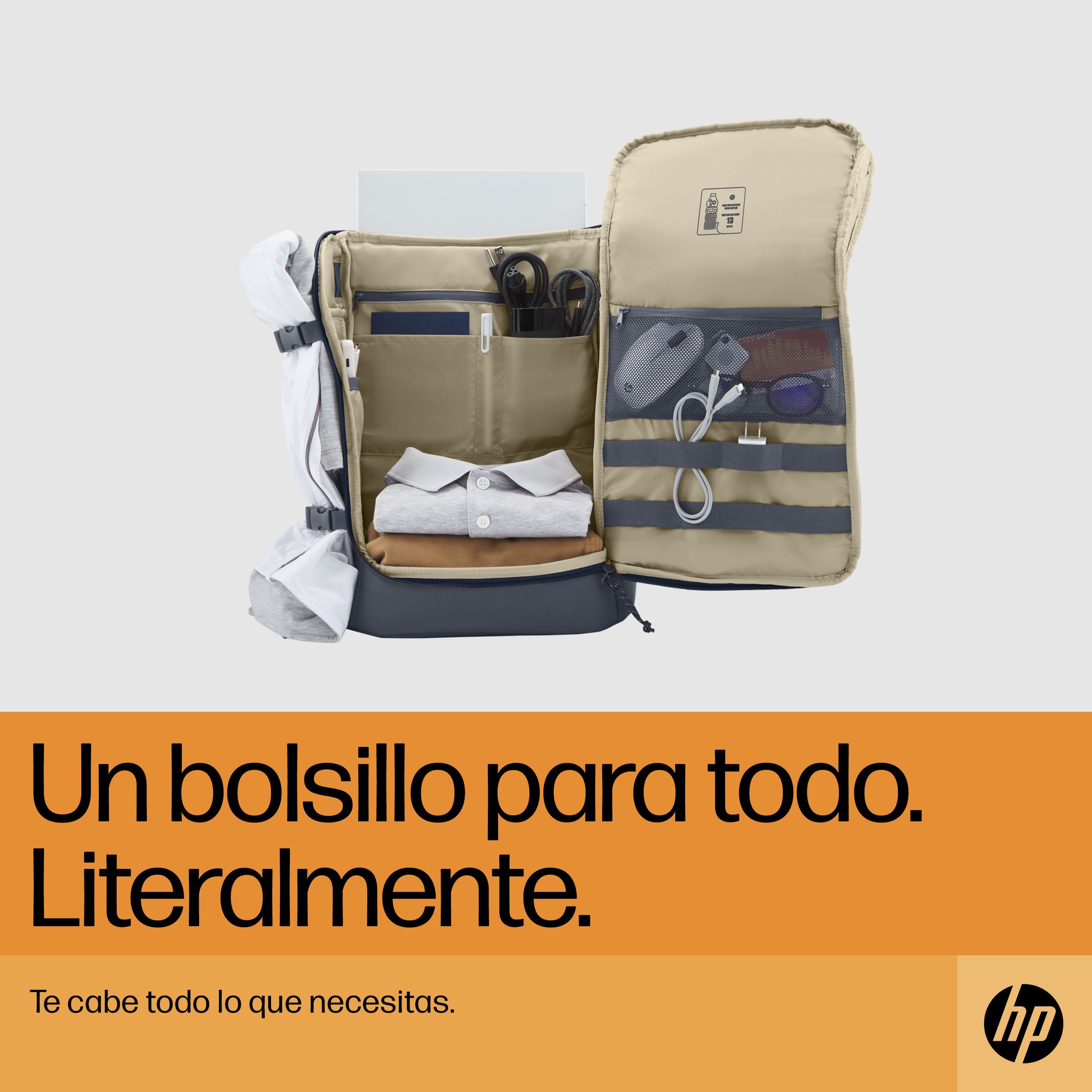 EAN 0196548661060 - HP Travel 25 Liter 15.6 Iron Gray Laptop Backpack 39,6 cm (15.6") Azul, Gris imagen 7