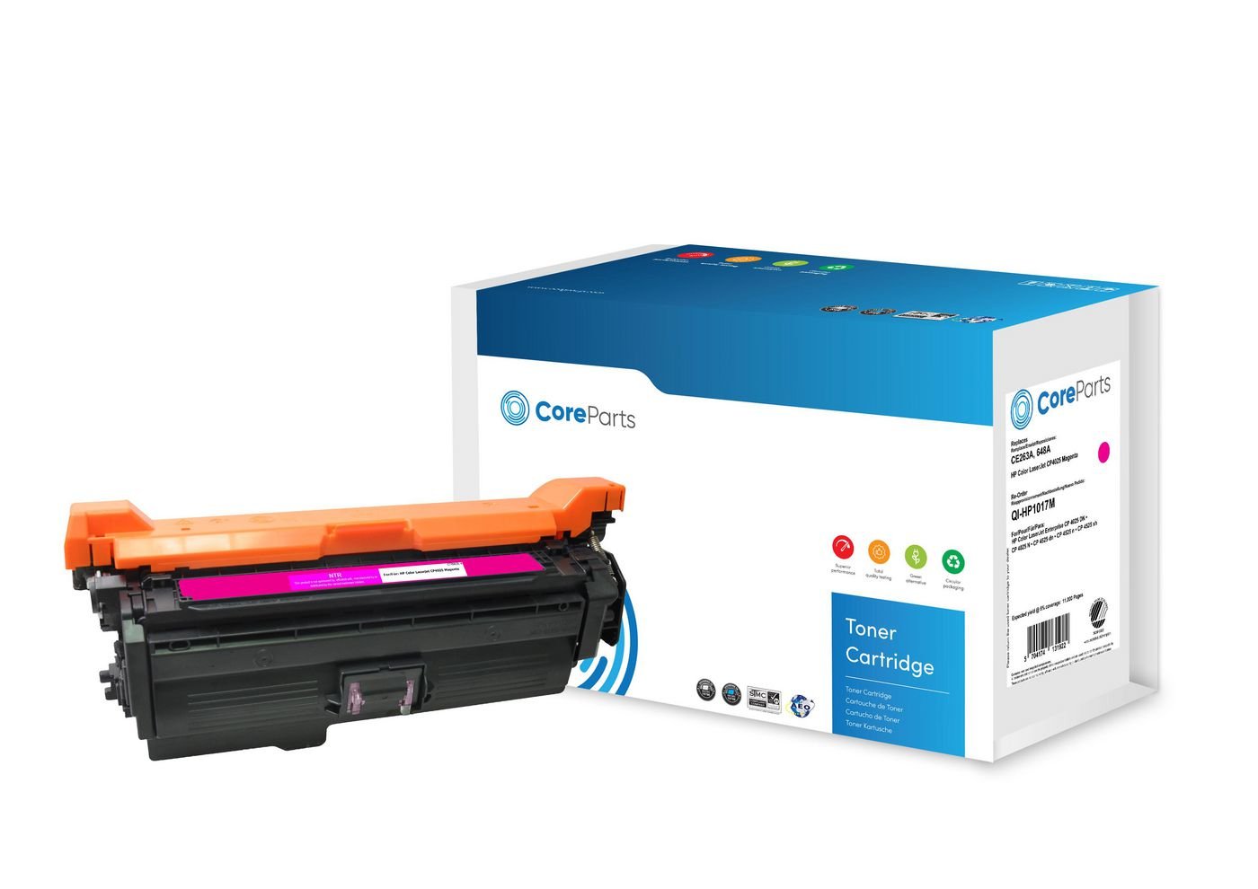 EAN 5704174131922 - CoreParts QI-HP1017M cartucho de tóner 1 pieza(s) Compatible Magenta imagen 1