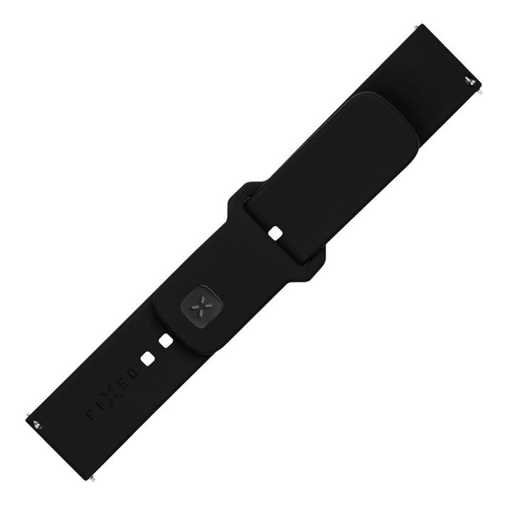 Fixed Silicone Sporty Strap Set With Quick Release 22mm For Smartwatch, Black