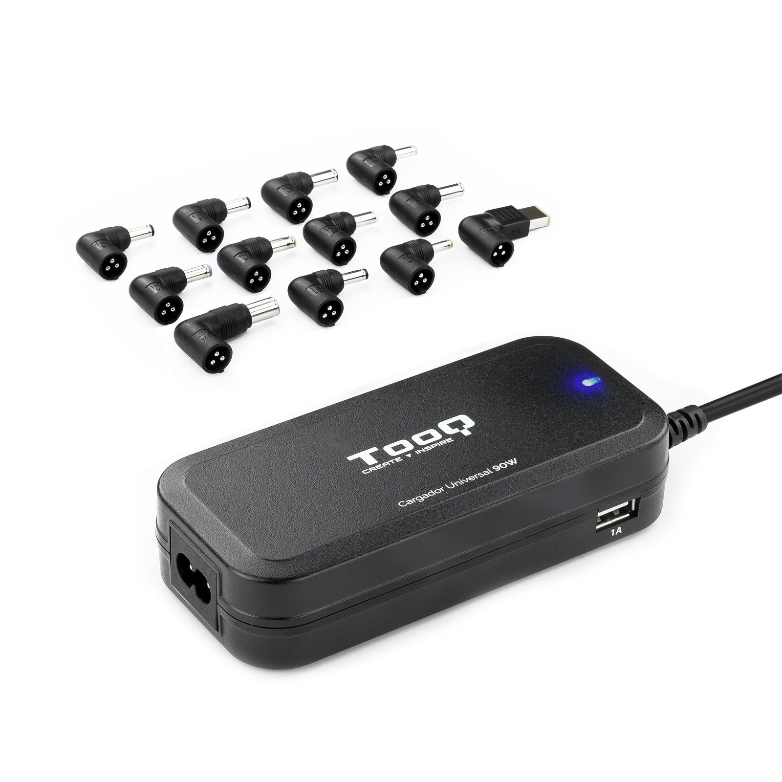 EAN 8433281007246 - TooQ TQLC-90BS02AT adaptador e inversor de corriente Interior 90 W Negro imagen 1