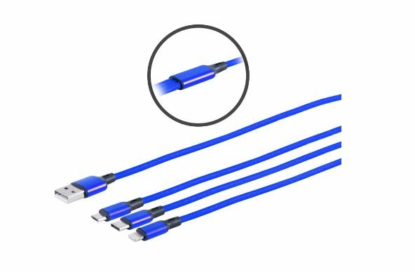 EAN 5715063490549 - Microconnect MC-USBA-3WAY cable USB 1,2 m Azul imagen 1