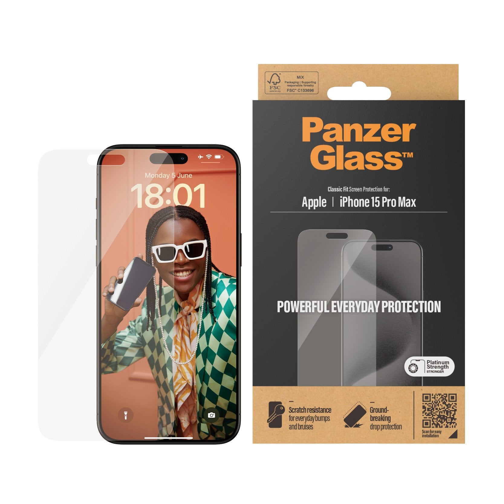 EAN 5711724028083 - PanzerGlass ® Screen Protector iPhone 15 Pro Max | Classic Fit Protector de pantalla Apple 1 pieza(s) imagen 2