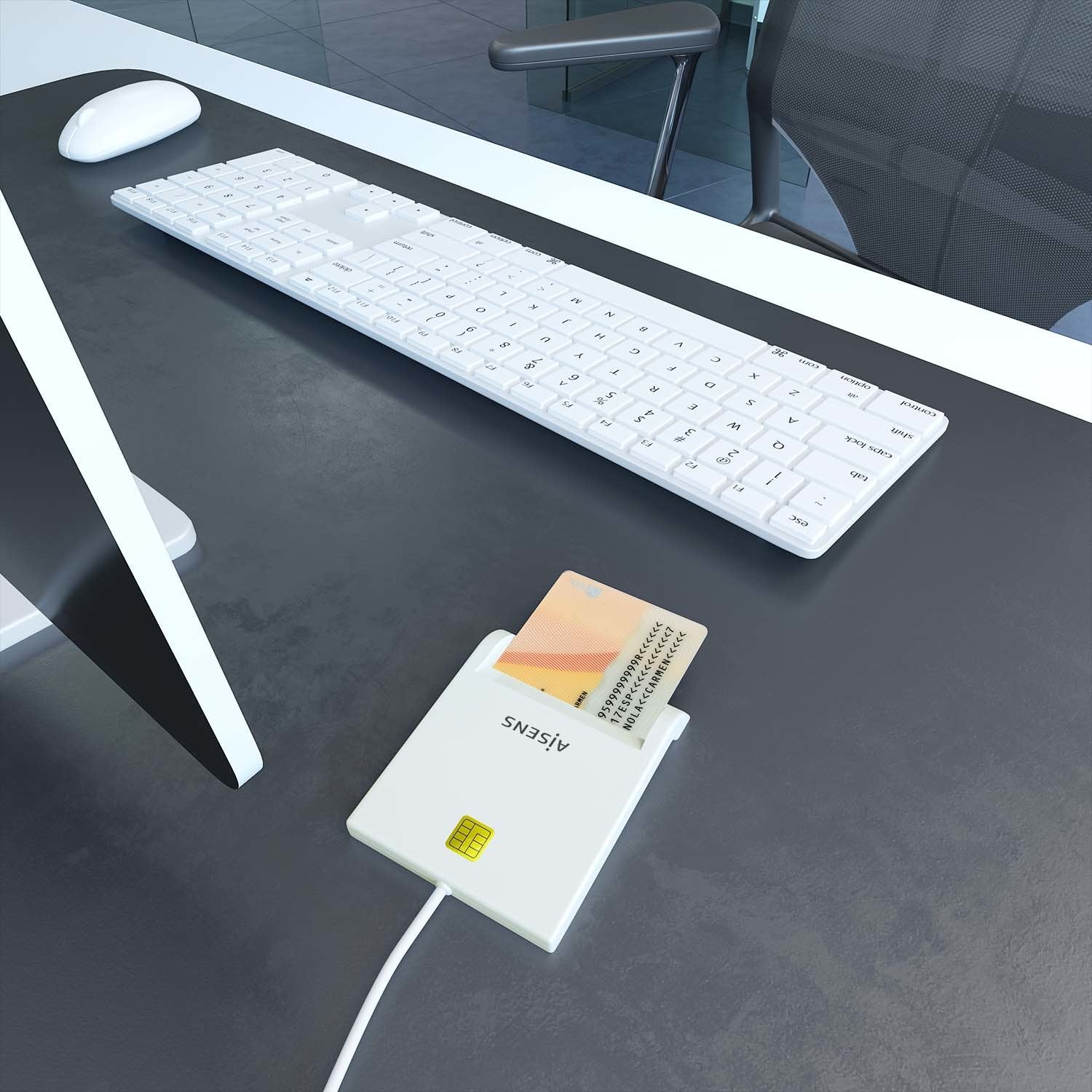 Aisens Lector De Tarjeta Inteligente Dni - Blanco