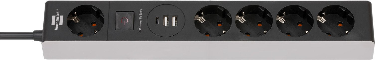 Regleta Brennenstuhl 1159780615 Base Múltiple 1,5 M 5 Salidas Ac Interior Negro, Gris