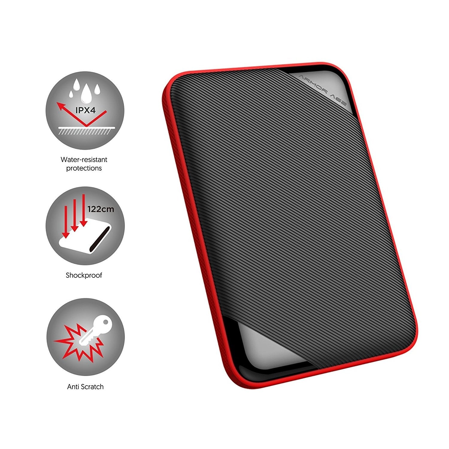 EAN 4712702658392 - Silicon Power Armor A62 disco duro externo 2 TB 2.5" USB tipo A 3.2 Gen 1 (3.1 Gen 1) Negro, Rojo imagen 5