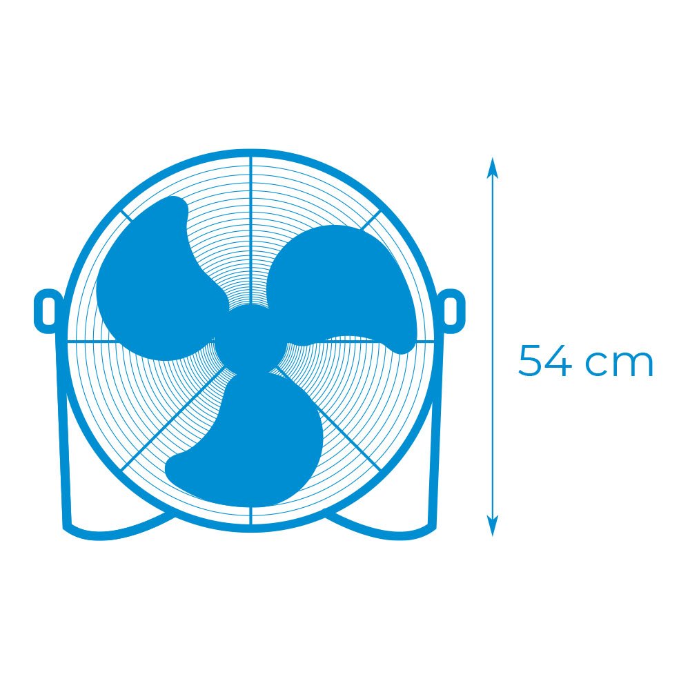 Ventilador Industrial, De Suelo. Color Negro. Potencia: 100w Aspas: Ø45x54cm Edm