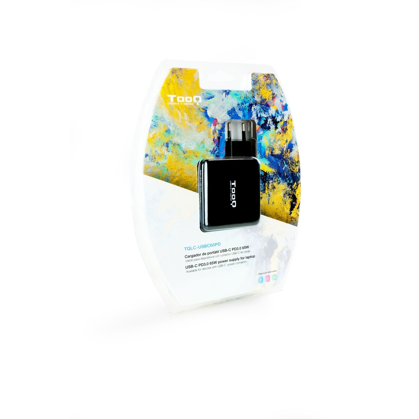 EAN 8433281011984 - TooQ TQLC-USBC65PD adaptador e inversor de corriente Interior 65 W Negro imagen 6
