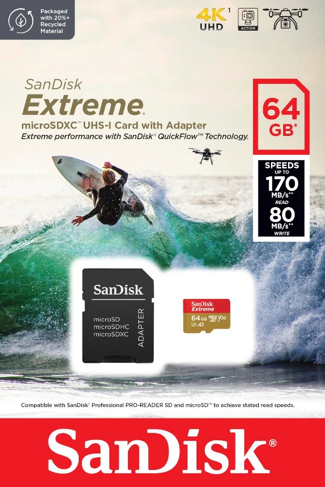 EAN 0619659193386 - SanDisk Extreme 64 GB MicroSDXC UHS-I Clase 10 imagen 3