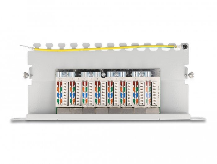 Delock Panel De Conexiones De 10" De 8 Puertos Cat.6a 0,5u Gris