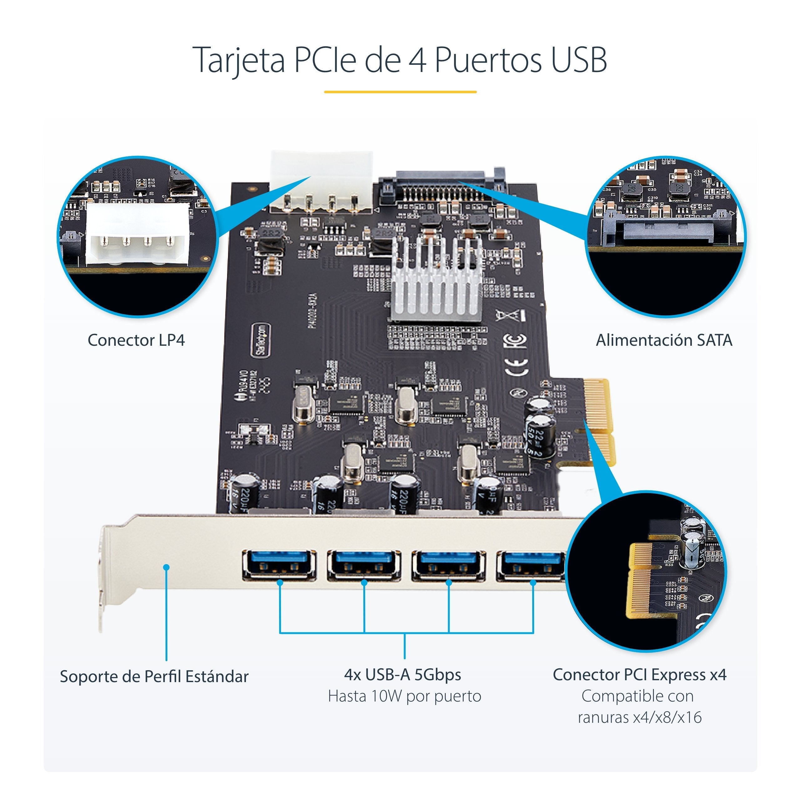 EAN 0065030912761 - StarTech.com P5Q4A-USB-CARD tarjeta y adaptador de interfaz USB 3.2 Gen 1 (3.1 Gen 1) imagen 12