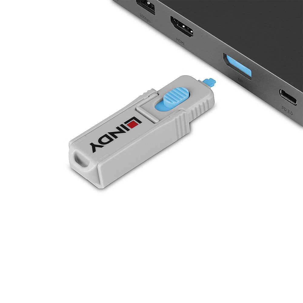 Displayport Port Locks Blue 4x + 1 Key
