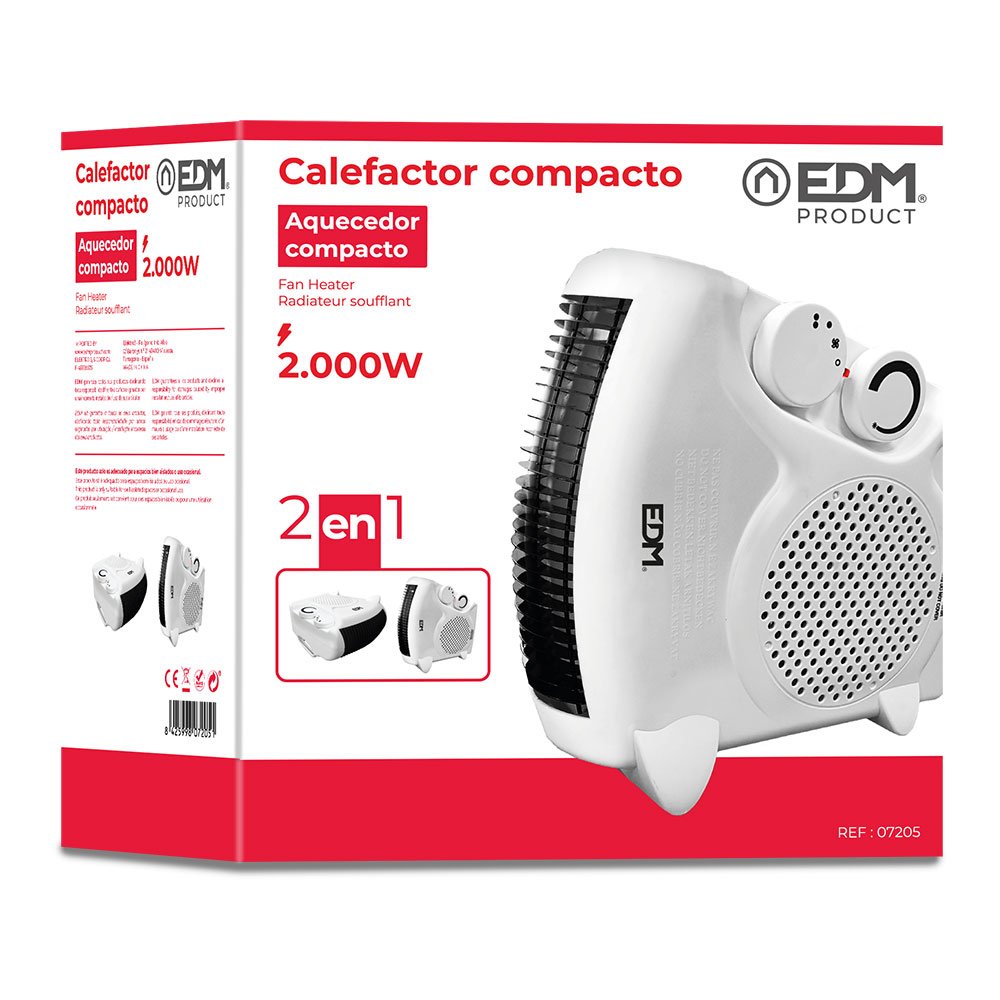 EAN 8425998072051 - EDM 07205 calefactor eléctrico Interior Blanco 2000 W Ventilador eléctrico imagen 3