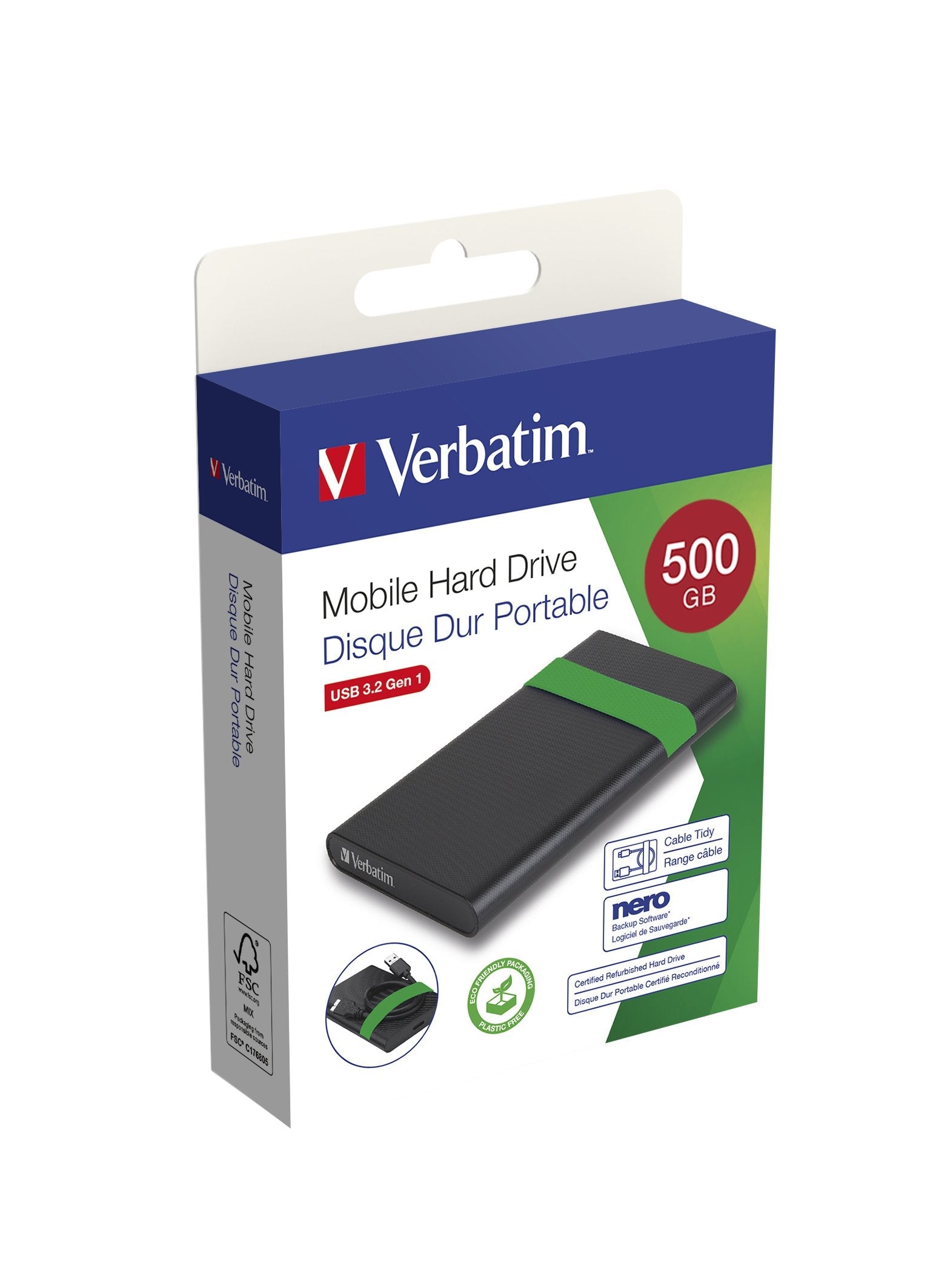 Disco Duro Externo Verbatim Certificado Et Reconditionné À Neuf - 500go (Negro)