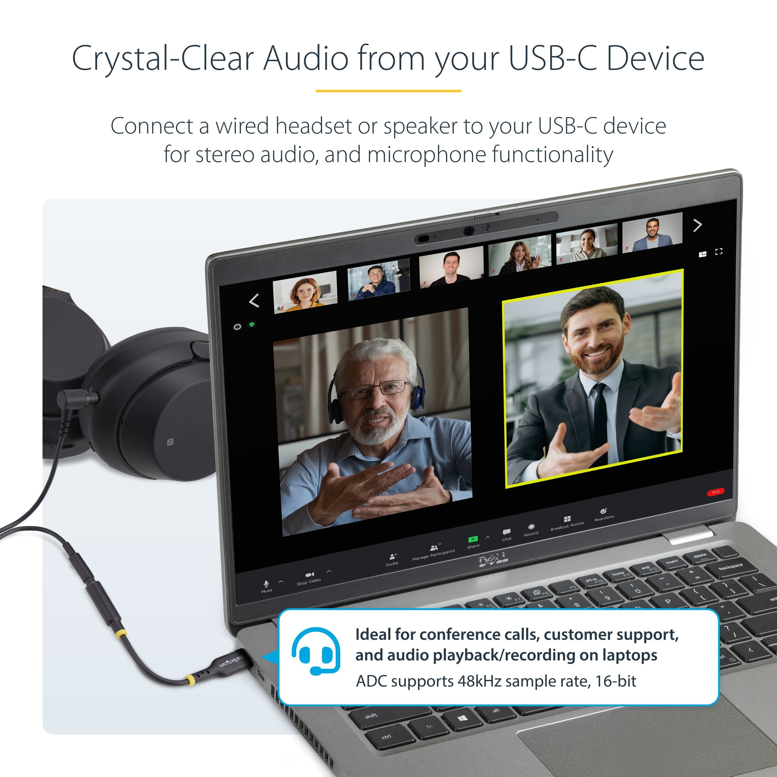 EAN 0065030898225 - StarTech.com USBCAUDIO2 cambiador de género para cable USB Type-C 2.0 3.5 mm Negro imagen 8