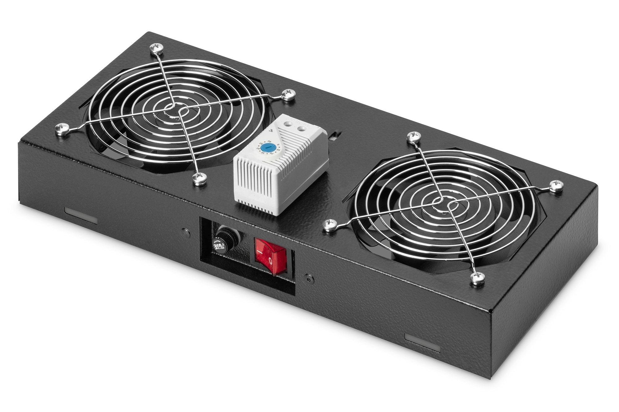 Ventilador De Tapa Digitus Rm Con 2 Ventiladores Para Armarios De Pared, Negro, 40x400x440mm
