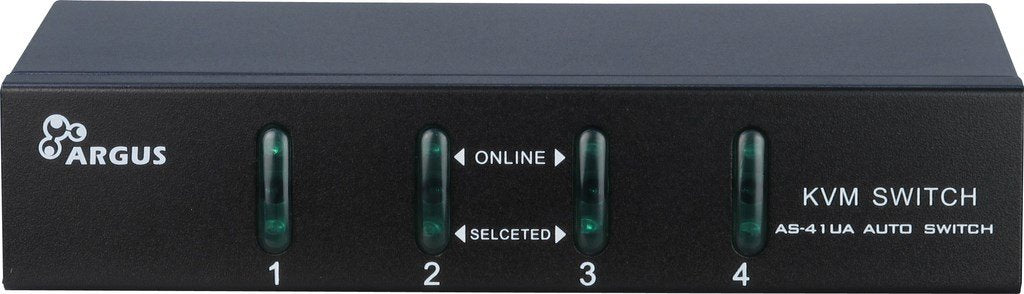 Inter-Tech Kvm-As-41ua Interruptor Kvm Negro, Switch Kvm 1920 X 1440 Pixeles, Negro