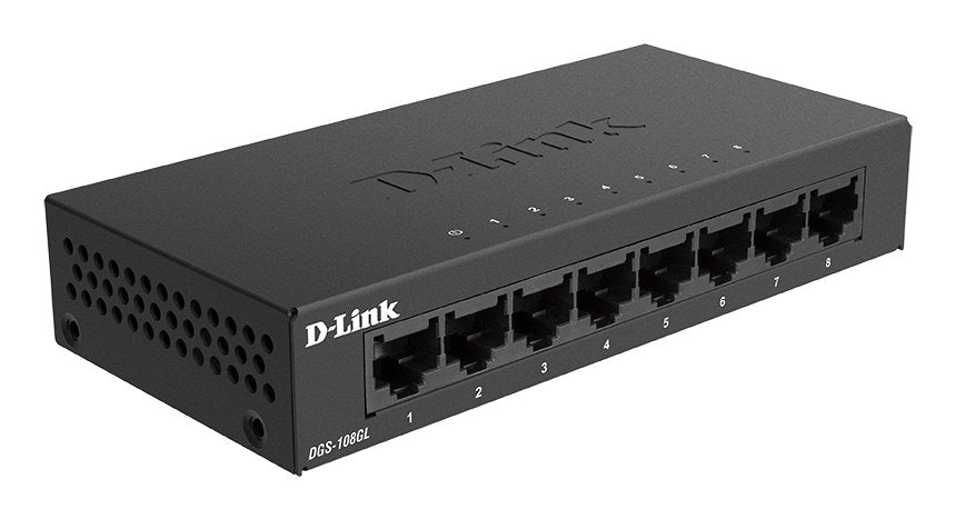 D-Link Dgs-108gl Switch No Gestionable 8 Puertos Gigabit, Carcasa Metal, Qos, Sobremesa