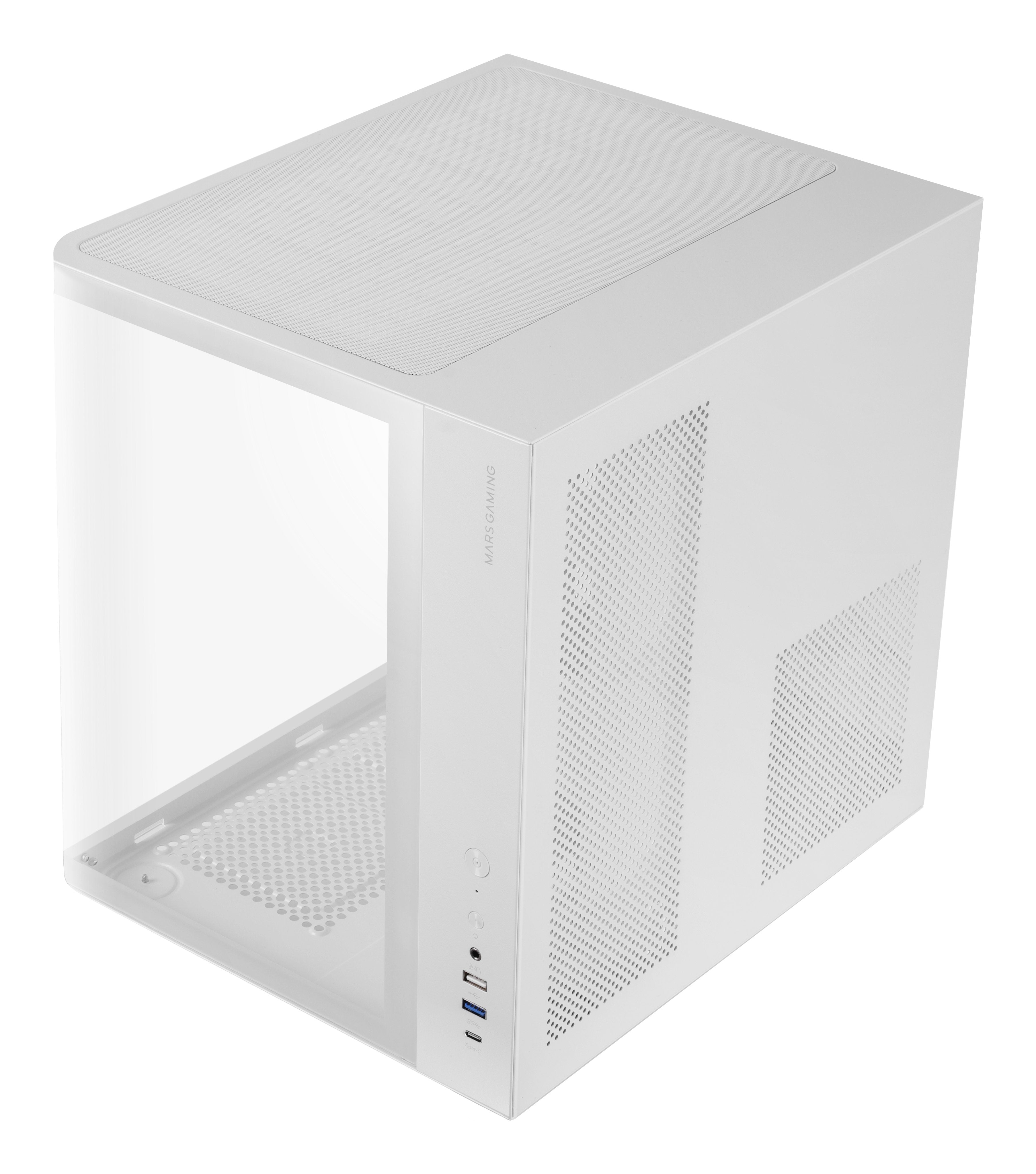 Caja Semitorre Atx Mc-Curv Blanco Mars Gaming Atx/ 1xusb 3.0, 1xusb2.0, 1xusb-C/ 2x 3.5'' Hdd + 1x 2.5'' Ssd/