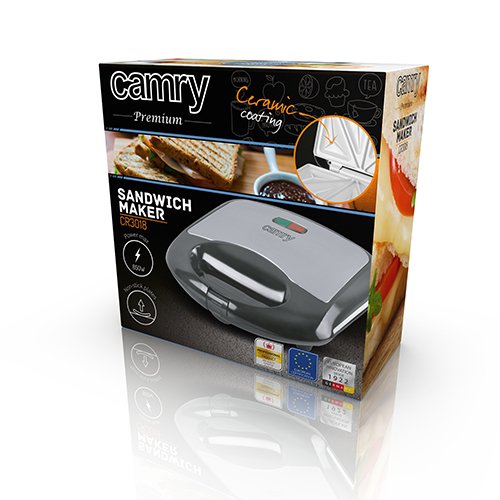 EAN 5908256834002 - Camry Premium CR 3018 sandwichera 700 W Negro, Plata imagen 4