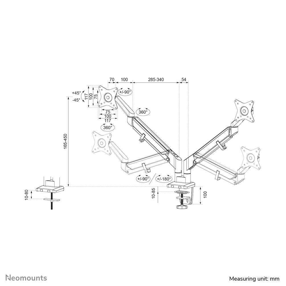 EAN 8717371449223 - Neomounts DS70-810BL2 soporte para monitor 81,3 cm (32") Escritorio Negro imagen 20