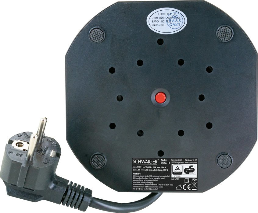 Torre De Enchufes Schwaiger 7xschuko+2x Usb, 1,8m