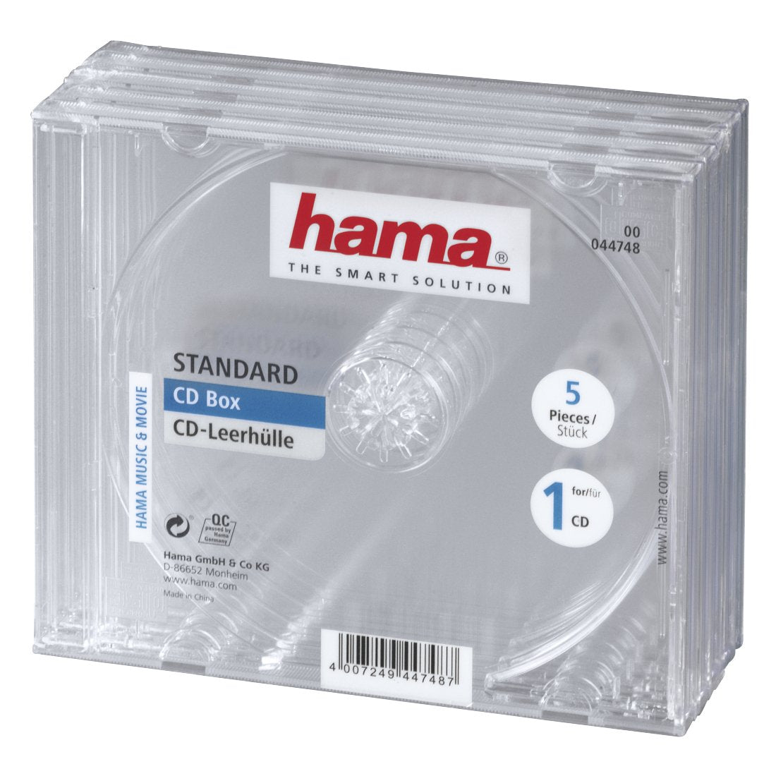 1x5 Hama Cd Jewel-Case Transparent 44748