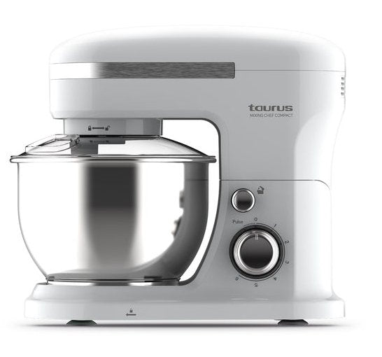 Taurus - Batidora Amasadora 1000w Acero Inoxidable 4l 5 Funciones 6 Velocidades + Turbo Bol