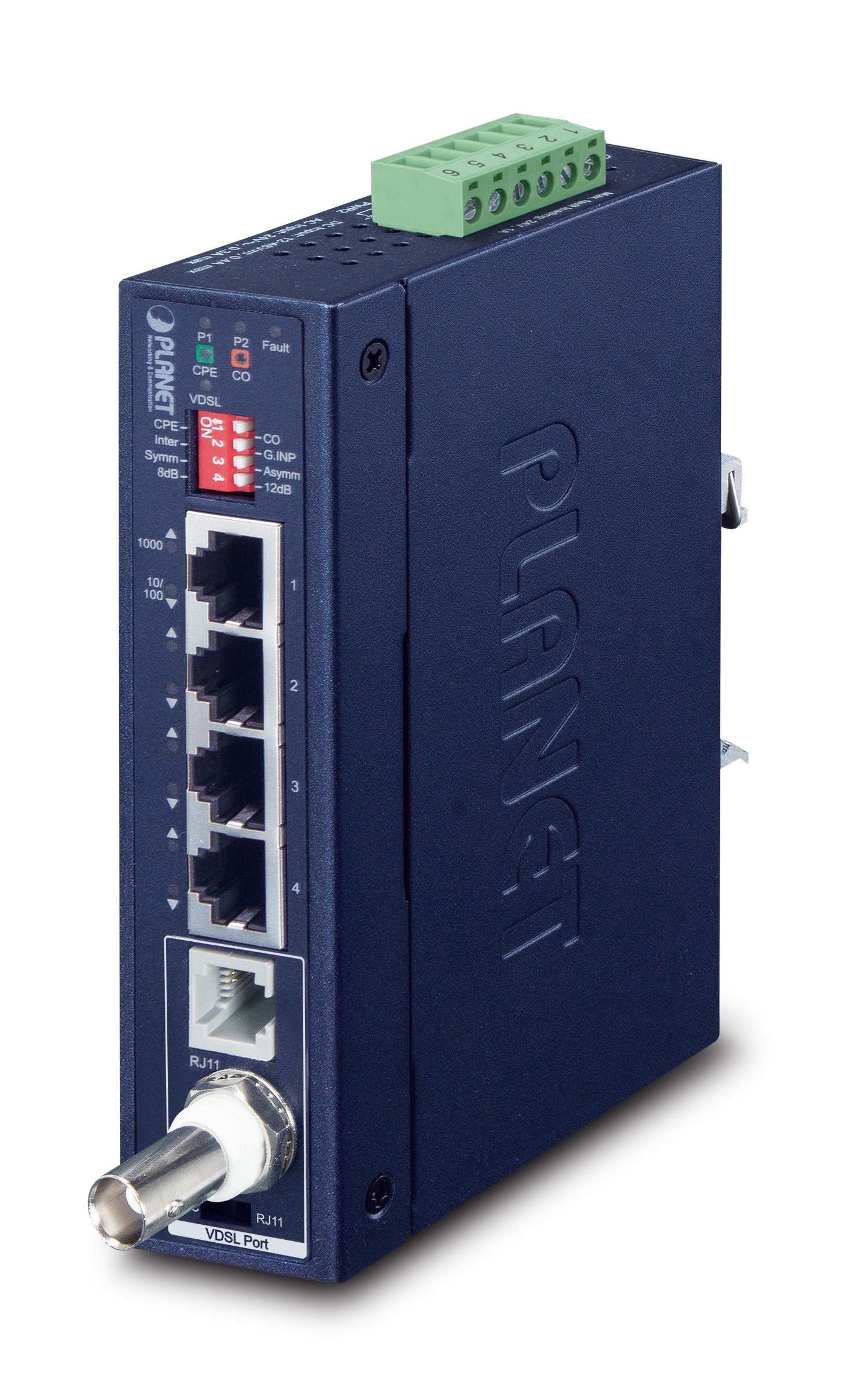 EAN 4711605283717 - PLANET IP30 Industrial Gigabit Ethern Transmisor y receptor de red Azul imagen 1