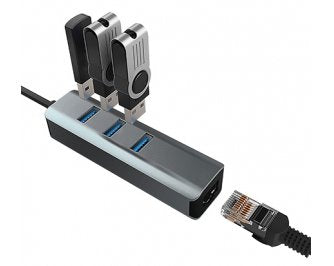 Vakoss Hub Usb 3.0 +Rj45 Ethernet Tc-4502x