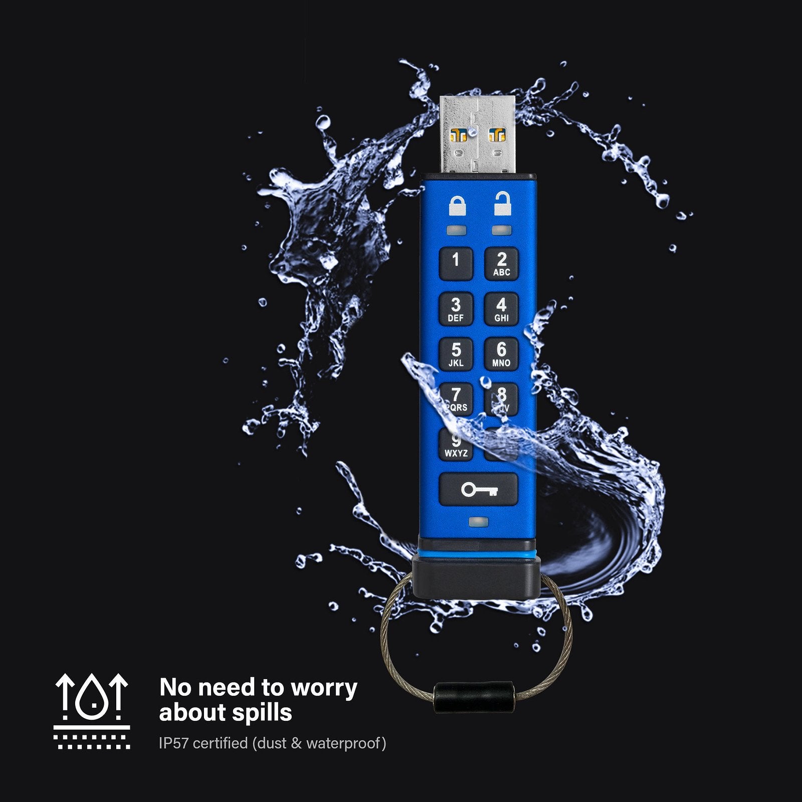 EAN 5060220251168 - iStorage datAshur Pro unidad flash USB USB tipo A 3.2 Gen 1 (3.1 Gen 1) Azul imagen 3