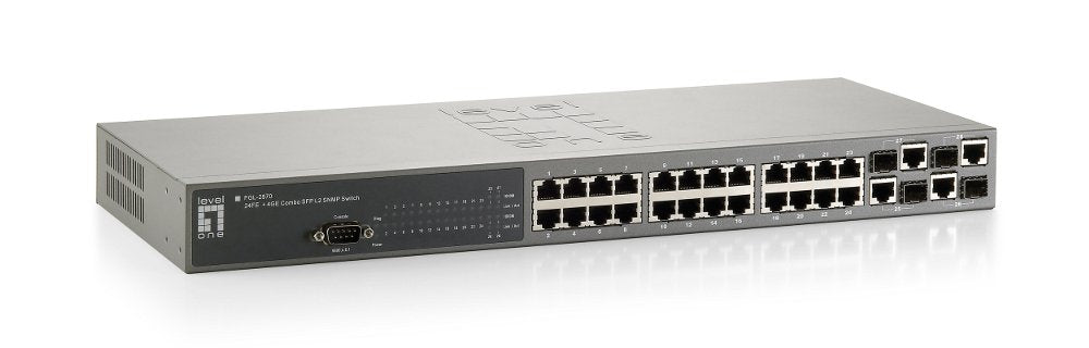 Level One Switch Gestionable L2 24p 10/100 + 4p Gigabit Combo