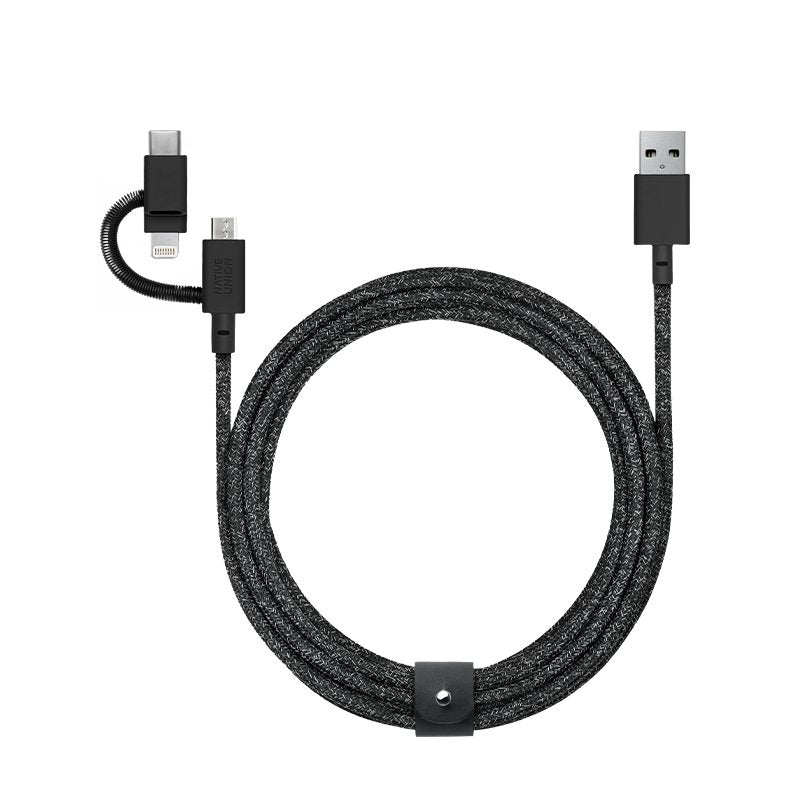 EAN 4895200436645 - Native Union BELT-ULC-CS-BLK-NP cable USB 2 m USB A USB C/Micro USB A/Lightning Negro imagen 1