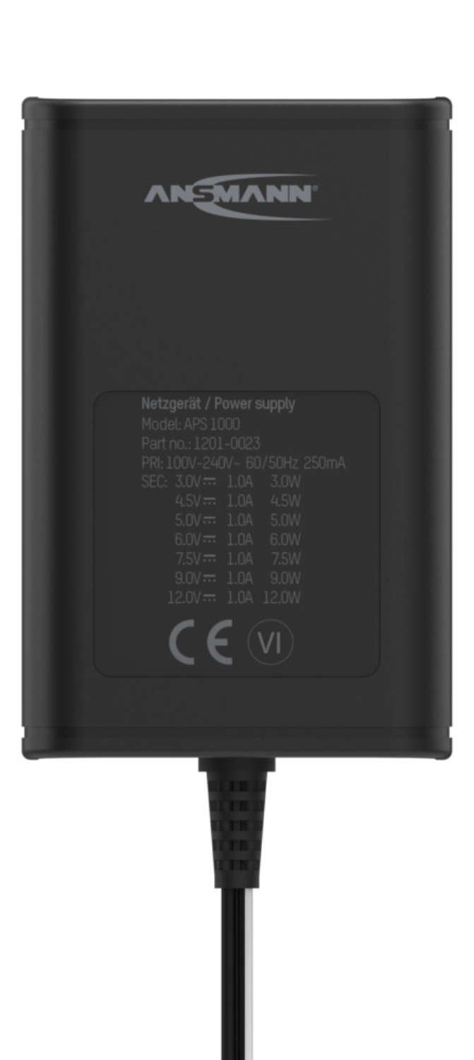 EAN 4013674164103 - Ansmann 1201-0023 adaptador e inversor de corriente Interior 12 W Negro imagen 1