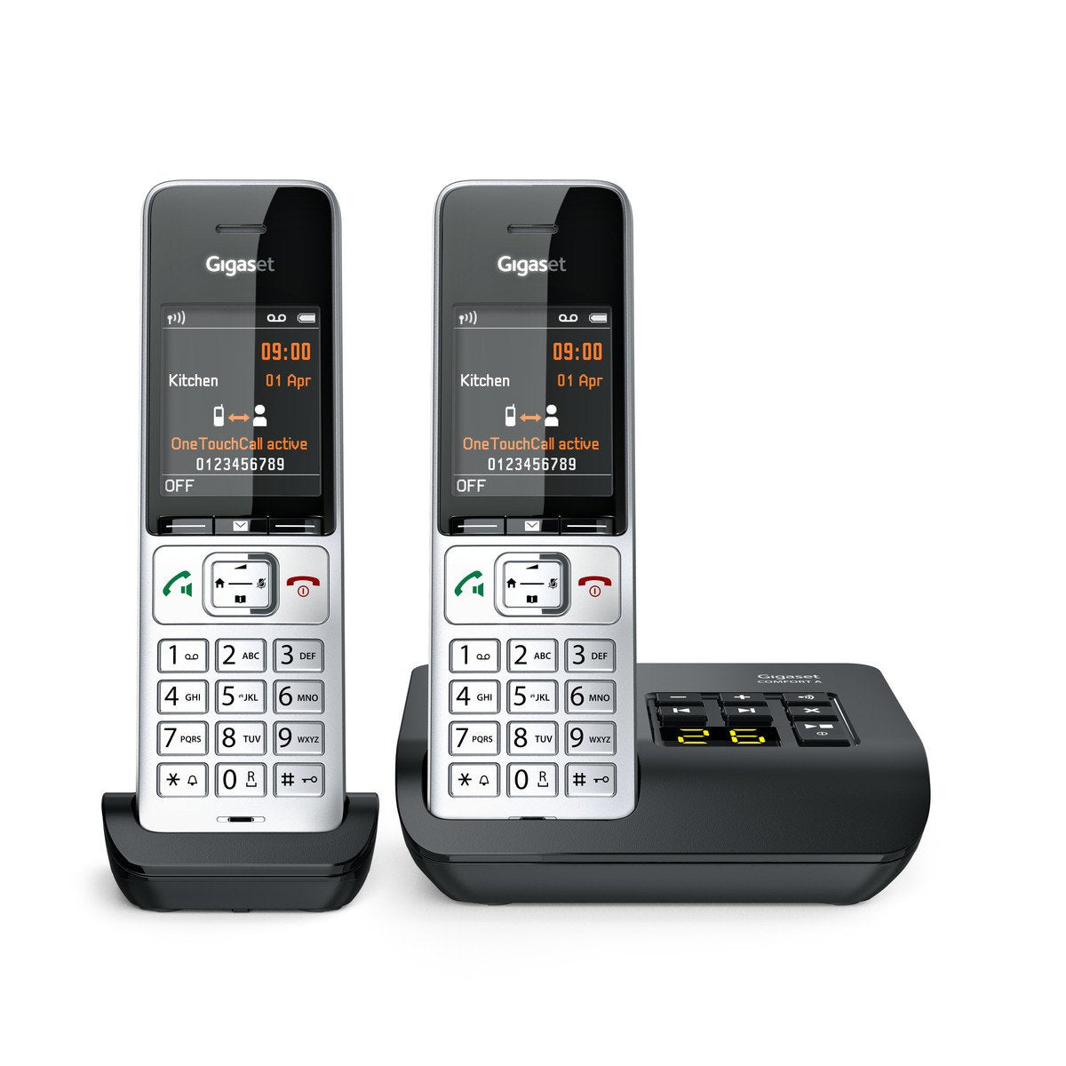EAN 4250366866642 - Gigaset COMFORT 500A duo Teléfono DECT/analógico Identificador de llamadas Negro, Plata imagen 5