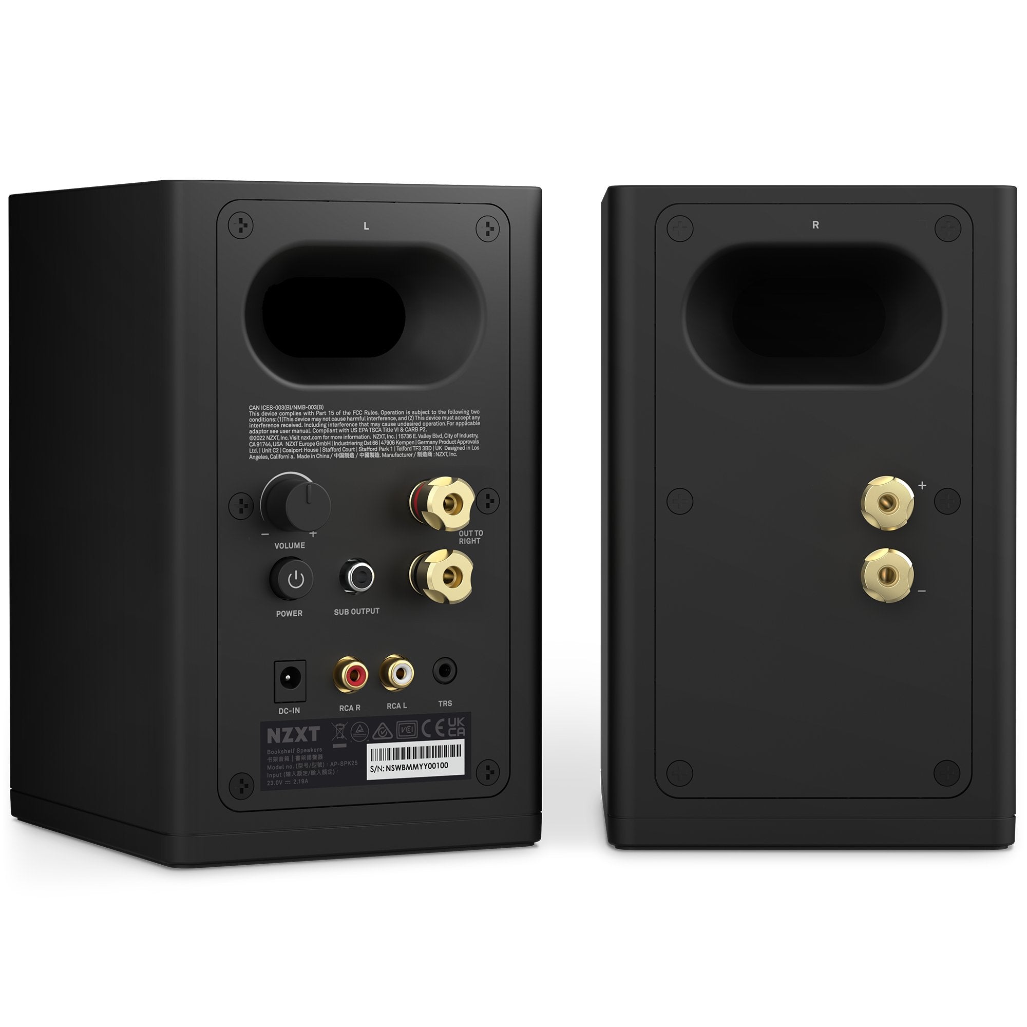 Nzxt Altavoz Relay Negro, Jack 3,5 Mm, Rca Ap-Spkb2-Eu