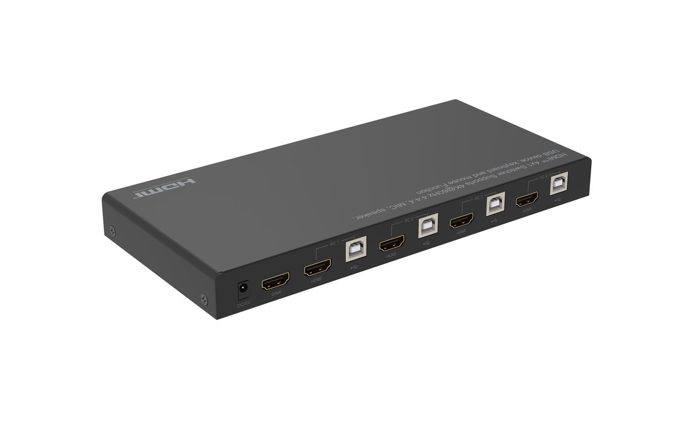 Microconnect Mc-Hdmikvm0401-4k Interruptor Kvm Negro