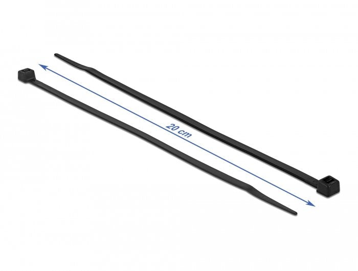 Delock Cablebinder Hitzebeständig L 200 X B 4,8 Mm Schwarz 100 Stück