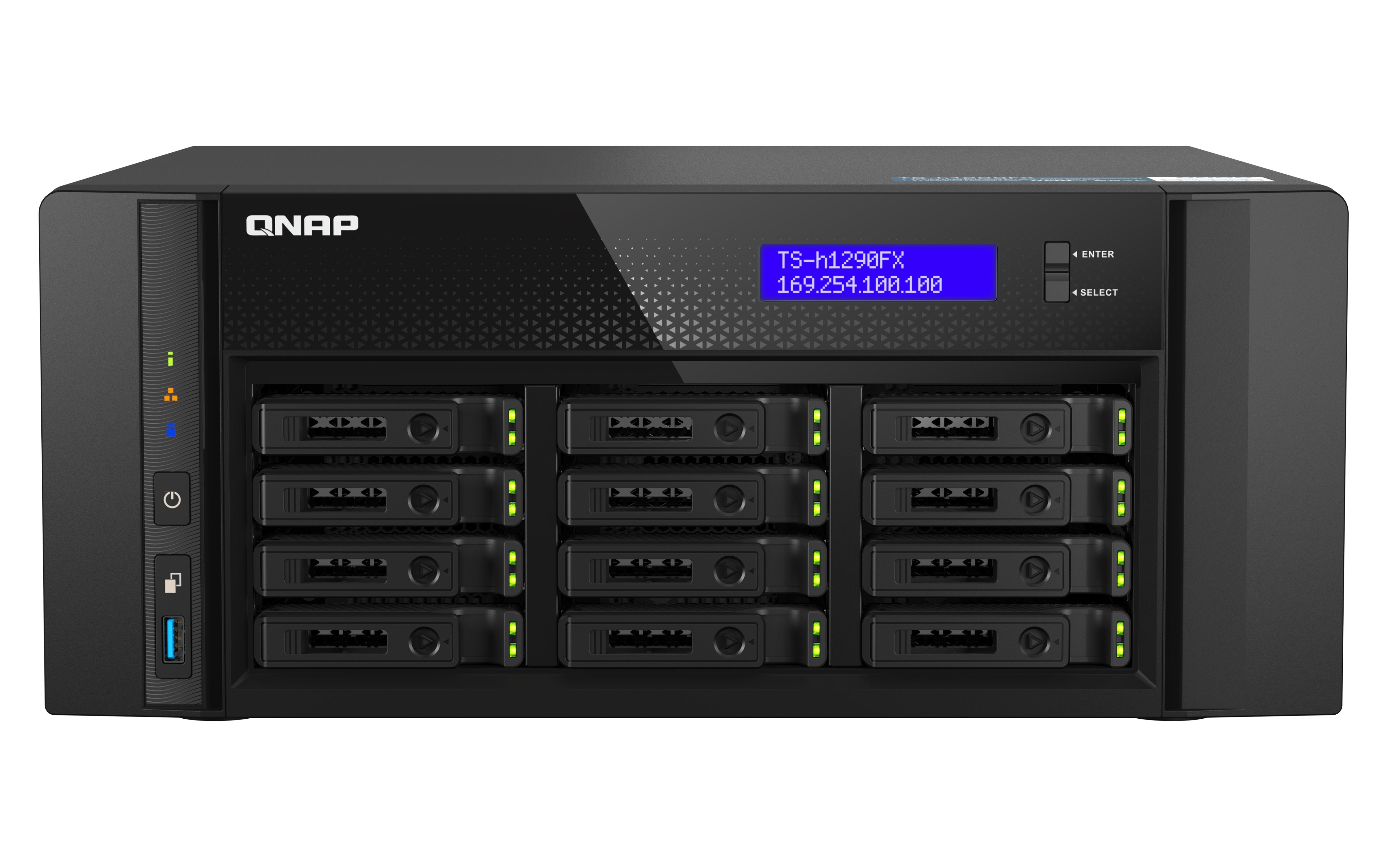 EAN 4711103080511 - QNAP TS-h1290FX NAS Torre EPYC 7232P 64 GB DDR4 0 TB QuTS hero Negro imagen 1