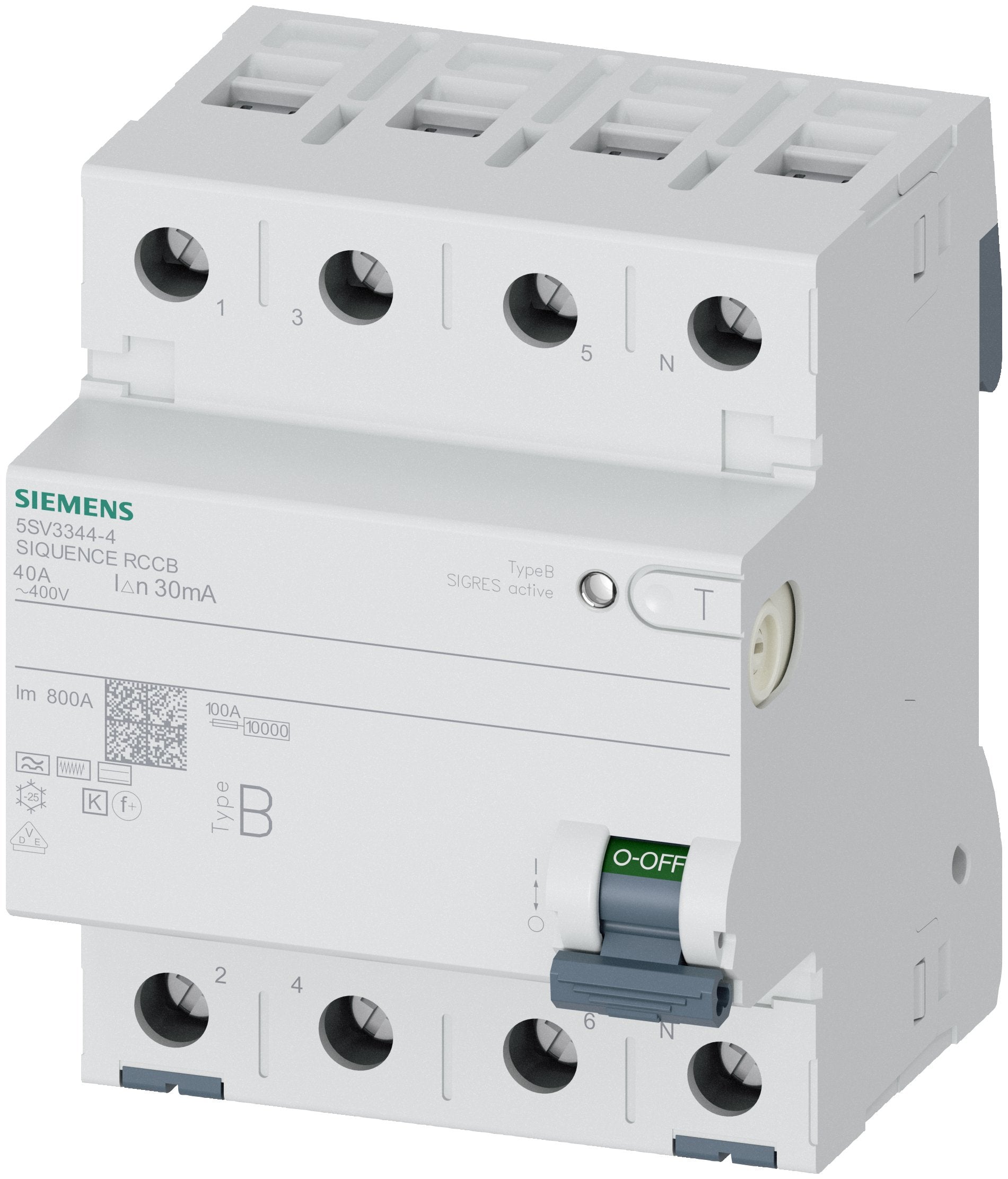 Siemens 5sv33444 Fi-Schalter 5sv3344-4 Typ B 40a 3+N-Polig 30ma 400v 4te