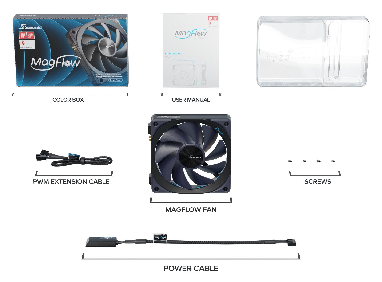 EAN 4711173877608 - Seasonic MagFlow 1-Fan Kit Carcasa del ordenador Ventilador 12 cm Negro 1 pieza(s) imagen 9
