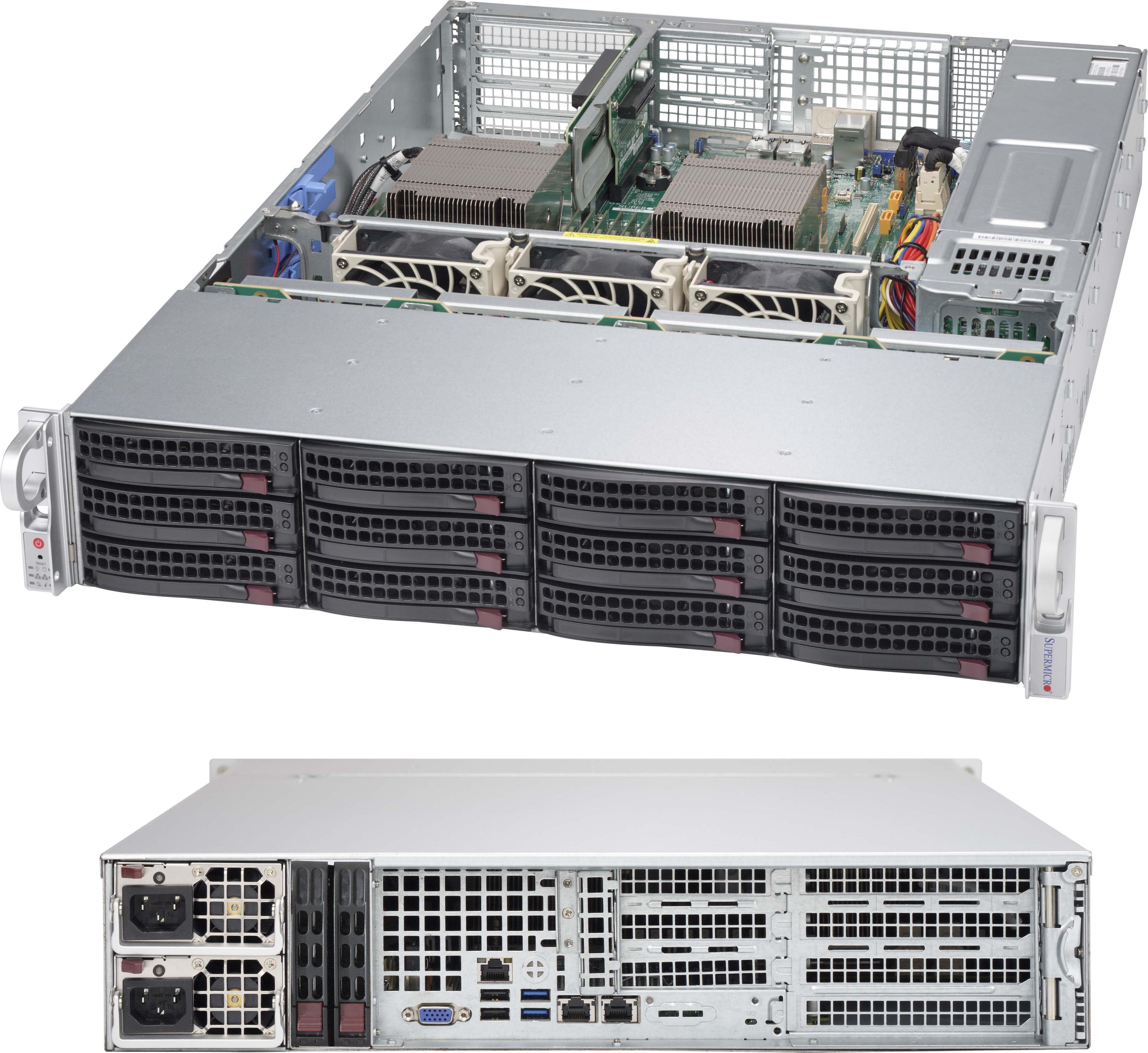 Supermicro Superchassis 826bac4-R1k23wb Estante Negro 1200 W