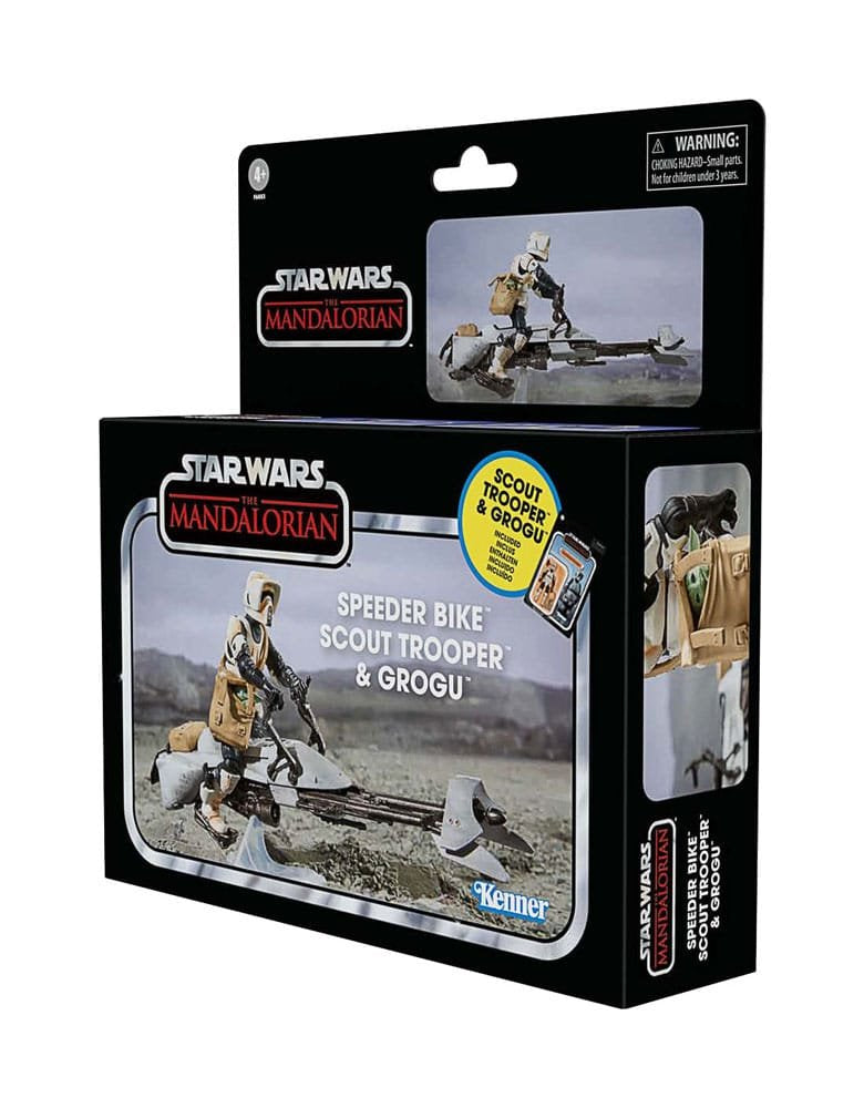Figura Speeder Bike Scout Trooper & Grogu The Mandalorian Star Wars 9cm
