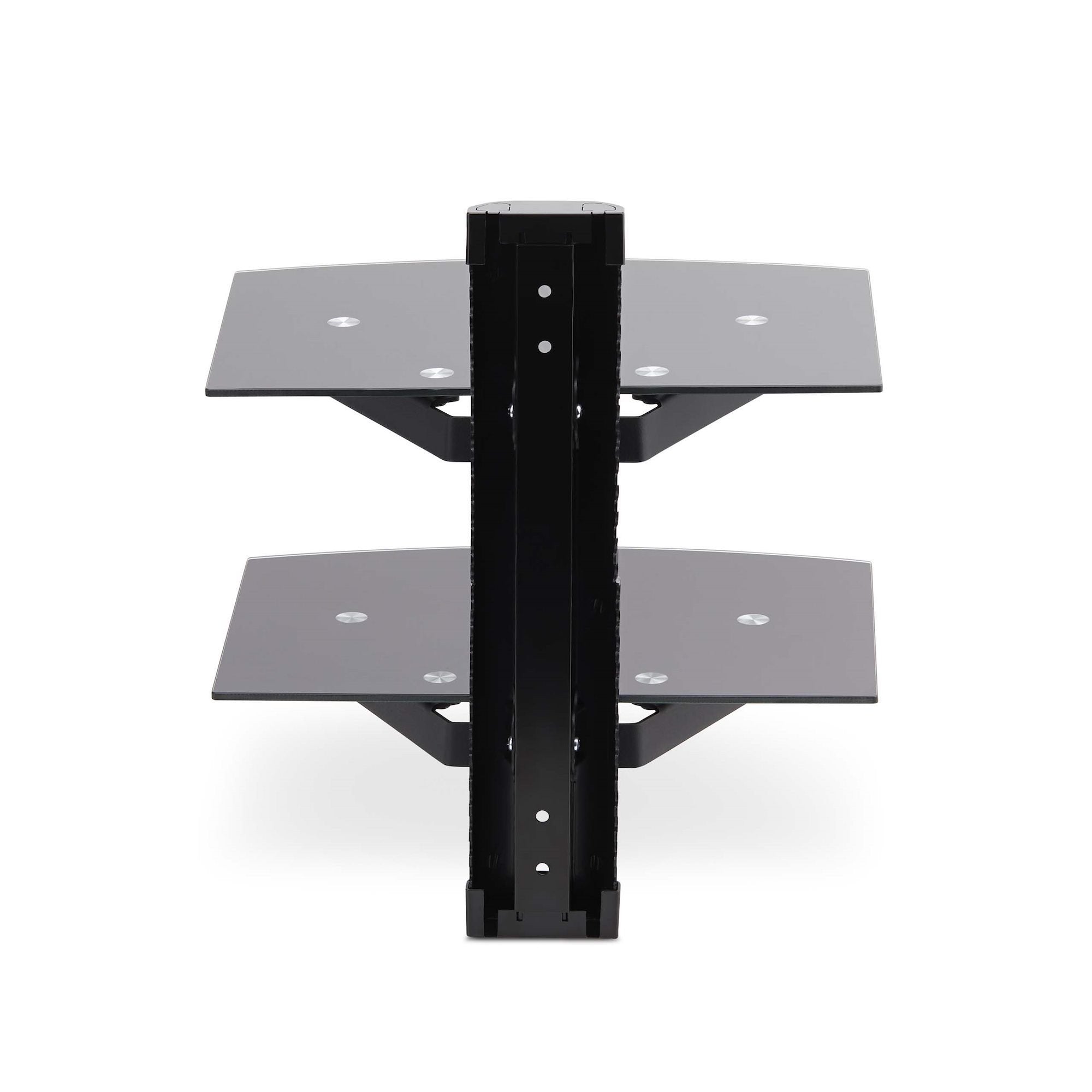 Startech.Com Dual Floating Wall-Mounted Av Shelves, Adjustable Height Shelf For Under Tv, Organize A/V Equipment On Blac