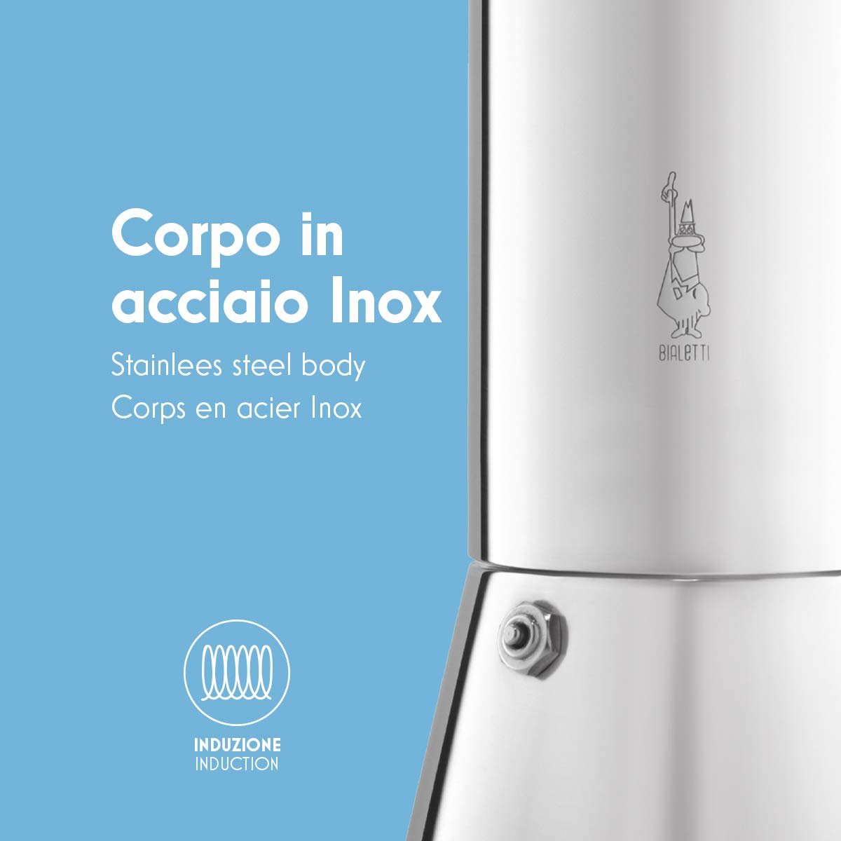 Cafetera Italiana Bialetti Venus 0,23 L Negro, Acero Inoxidable
