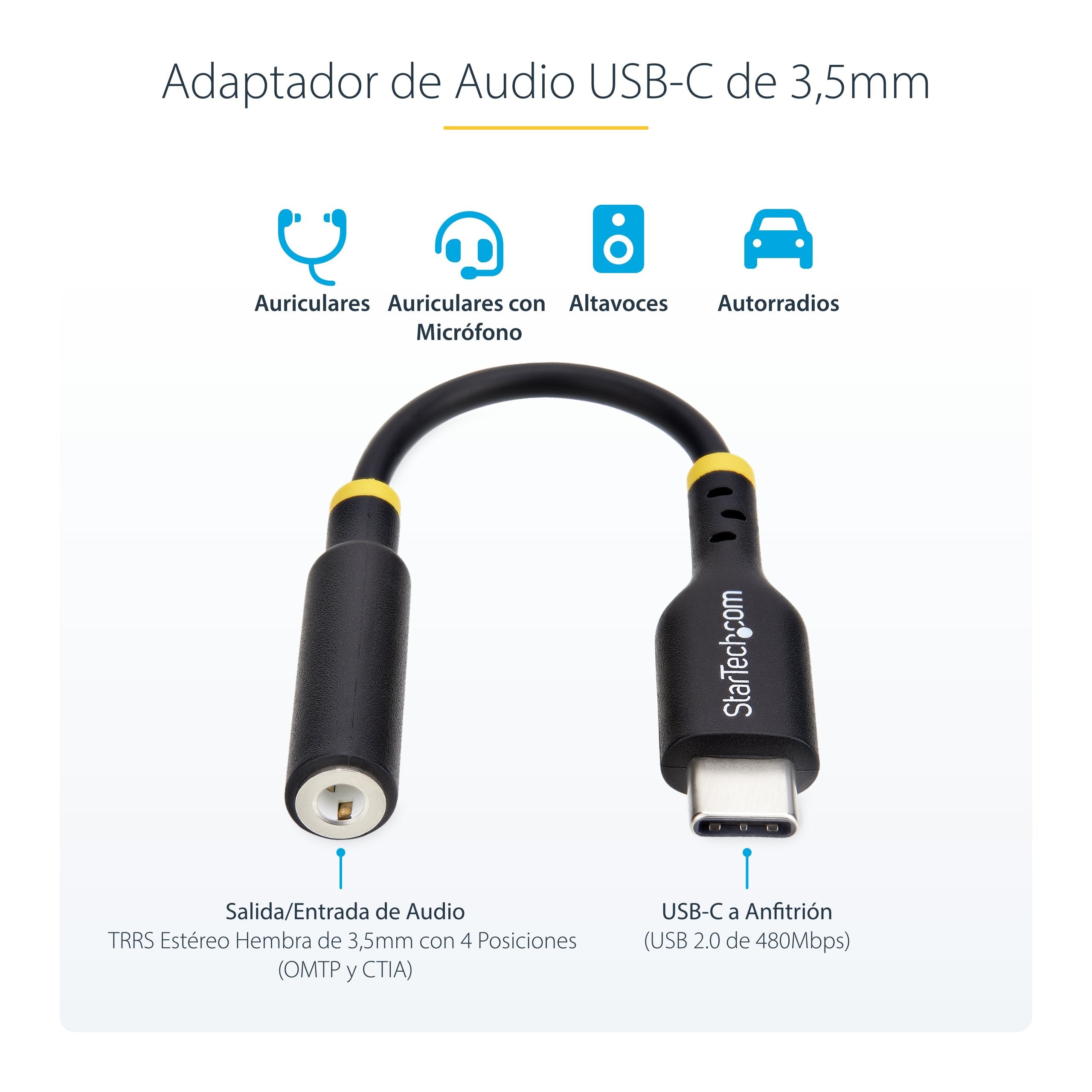 EAN 0065030898225 - StarTech.com USBCAUDIO2 cable de audio 0,127 m USB Type-C 2.0 Negro imagen 7