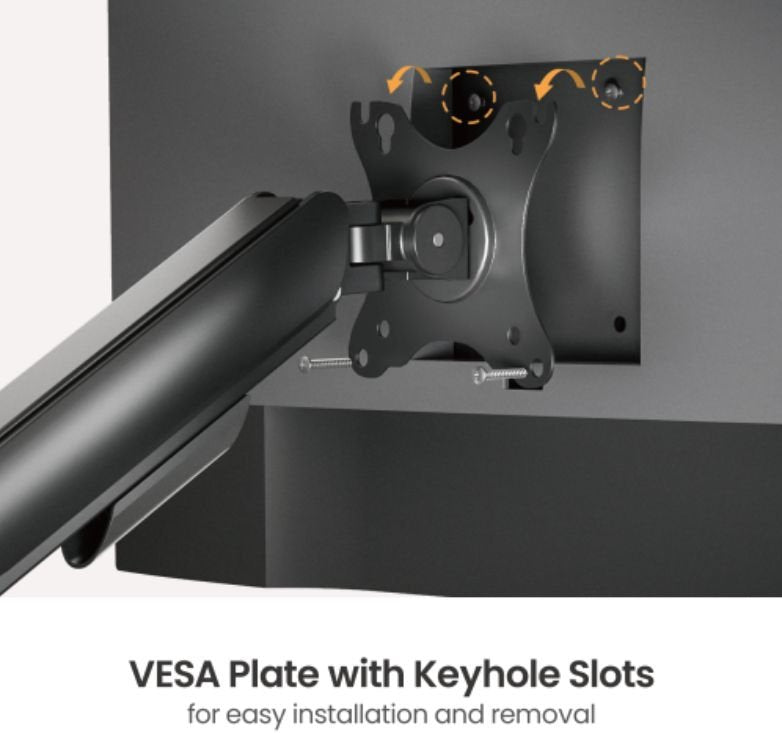 Single Gas Spring Monitor Mount