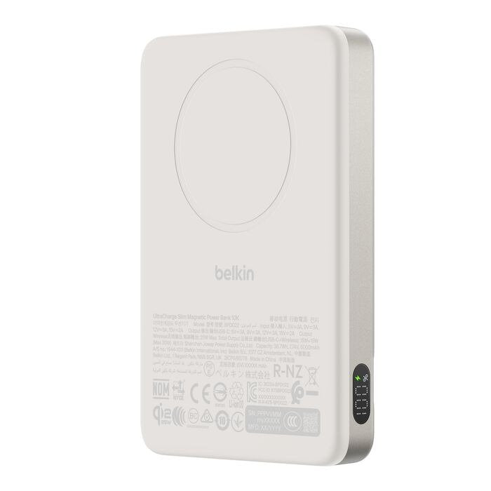 Belkin Ultracharge Pro 10k Qi2 25w Pd30w Slim Magnetic Display Powerbank Sand Metal