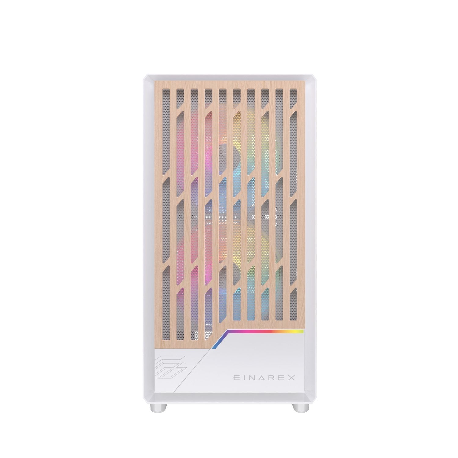 Caja Micro-Atx Semitorre Einarex Pm400 Rgb 3 Fans Blanca Excs-Pm-400r-W