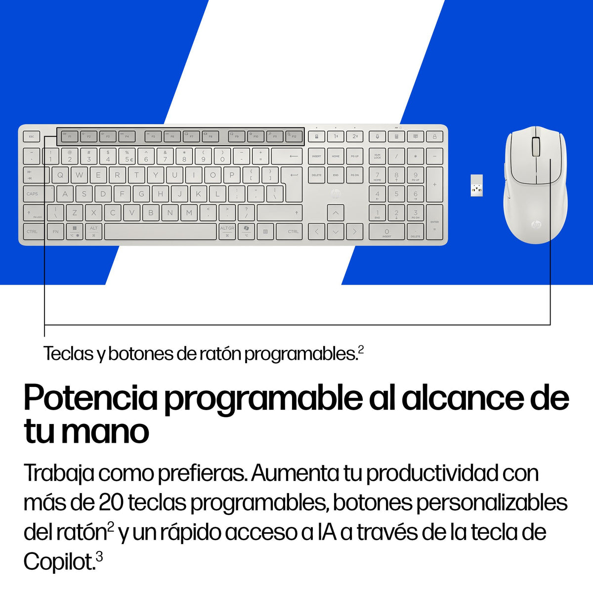 EAN 0198990955261 - HP Multi-Device Dual-Mode Mouse and Keyboard Combo 495C teclado Ratón incluido Hogar / Oficina USB + RF W imagen 3